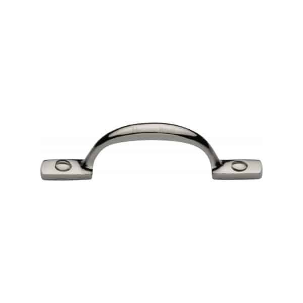 Heritage Brass Door Pull Handle Bar Knurled Design 355mm Satin Nickel Finish 1