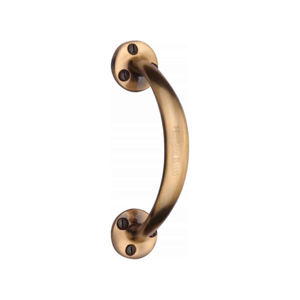 Heritage Brass Door Handle Lever Latch on Round Rose Alicia Design Antique Brass Finish 1