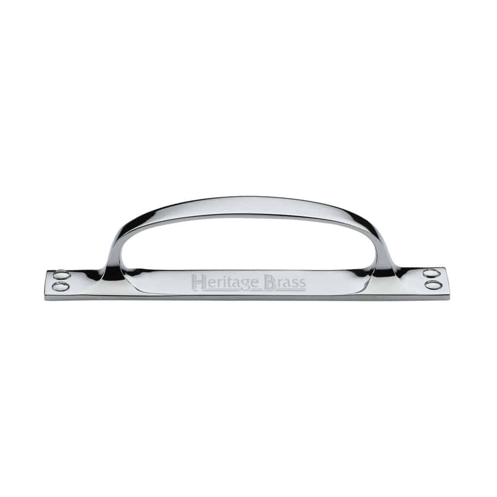 Heritage Brass Door Handle Lever on Rose Bauhaus Design Polished Nickel Finish 1