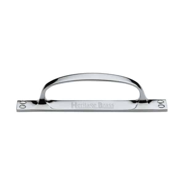 Heritage Brass Door Handle Lever on Rose Bauhaus Design Polished Nickel Finish 1