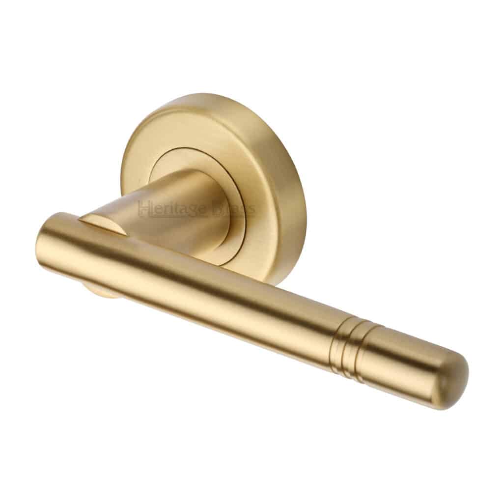 Heritage Brass Door Handle Lever Latch Sophia Short Design Matt Bronze Finish 1