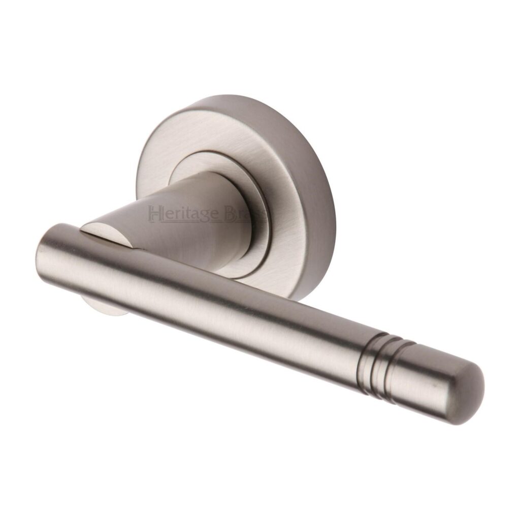 Heritage Brass Door Handle Lever Latch Sophia Short Design Polished Chrome Finish 1