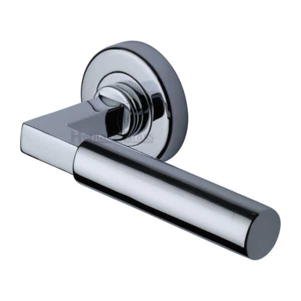 Heritage Brass Door Handle Lever Latch Sophia Short Design Satin Nickel Finish 1