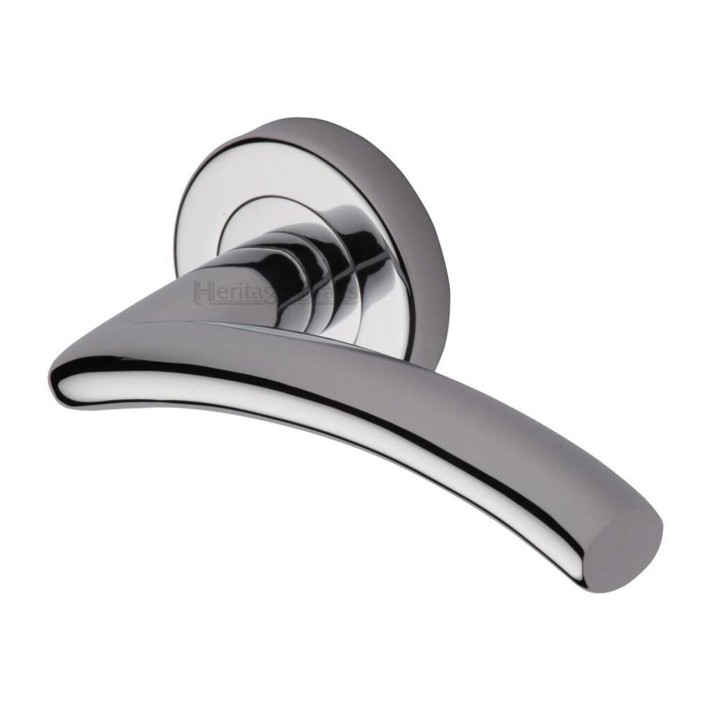 Heritage Brass Cabinet Pull Step Design with 16mm Rose 160mm CTC Polished Nickel finish 1