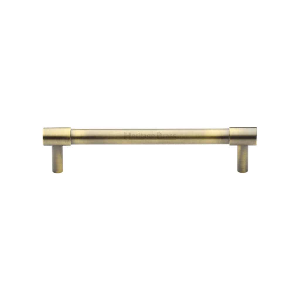 Heritage Brass Door Handle Lever Lock Windsor Design Satin Brass Finish 1