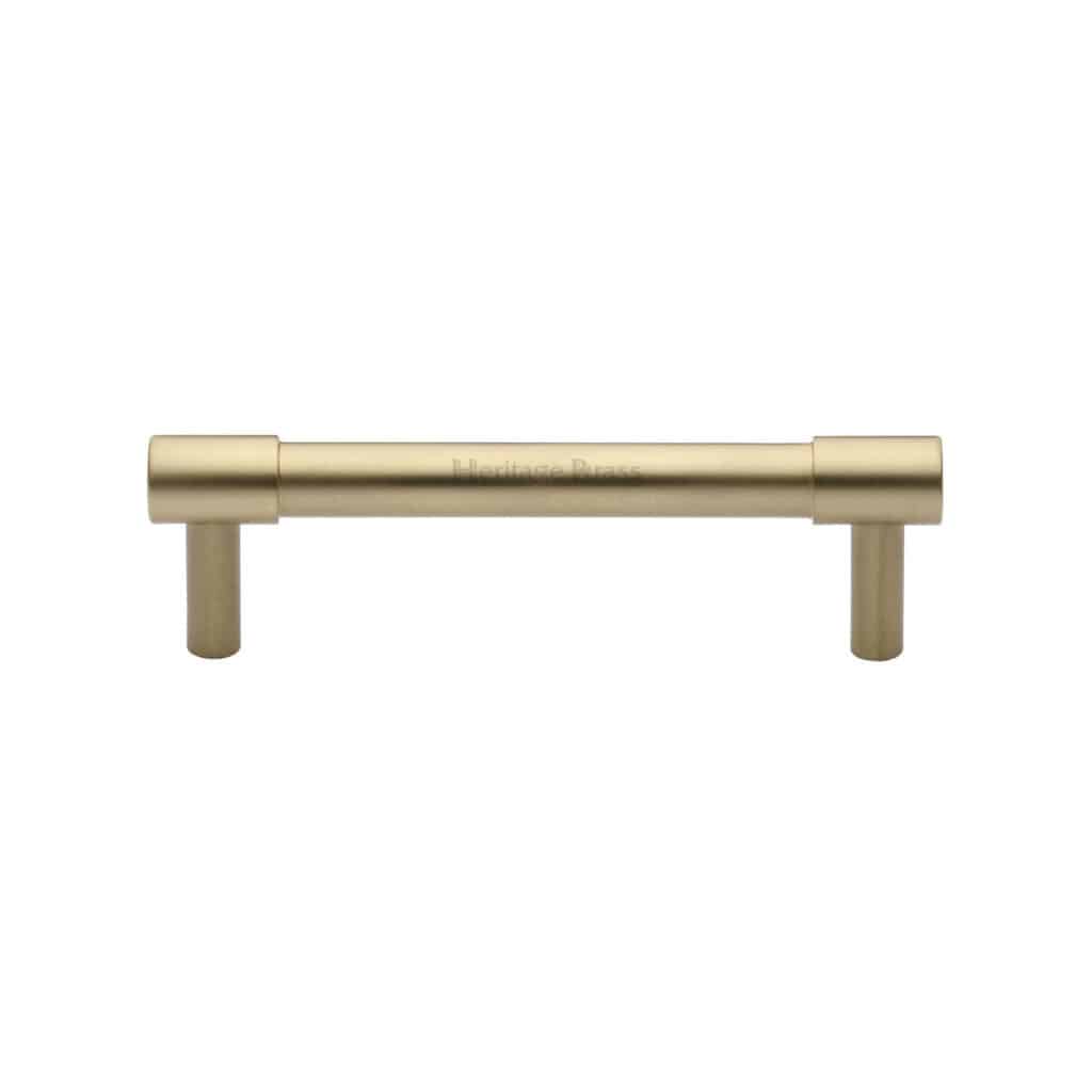 Heritage Brass Door Handle Euro Profile Plate Charlbury Design Satin Brass Finish 1