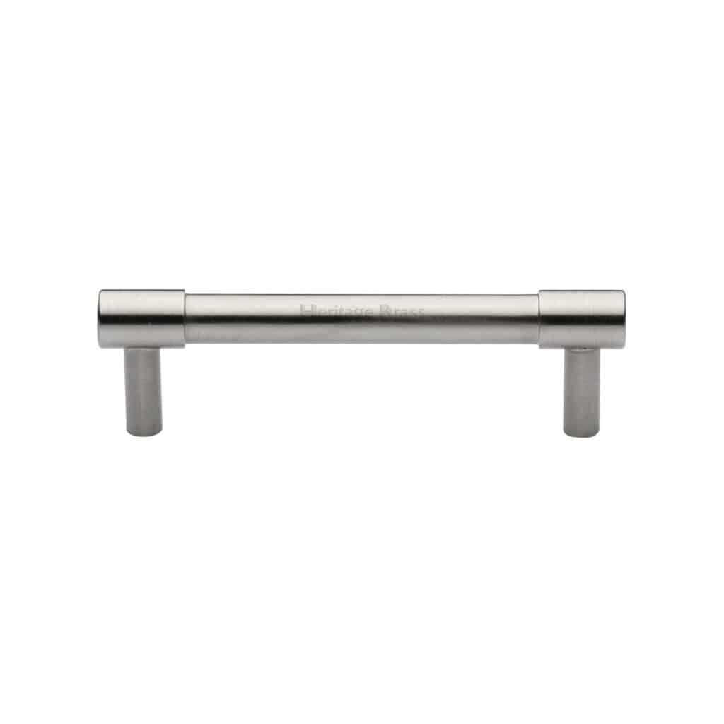 Heritage Brass Door Handle for Euro Profile Plate Charlbury Design Satin Nickel Finish 1