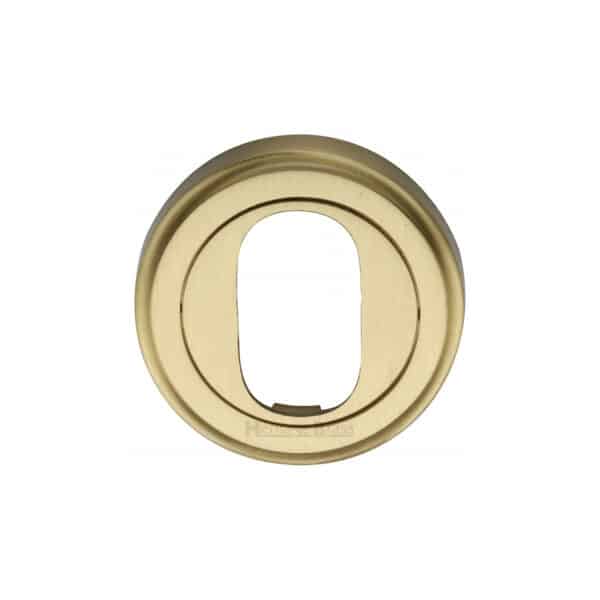 Heritage Brass Door Handle Lever Latch on 57mm Round Rose Bedford Design Satin Chrome Finish 1