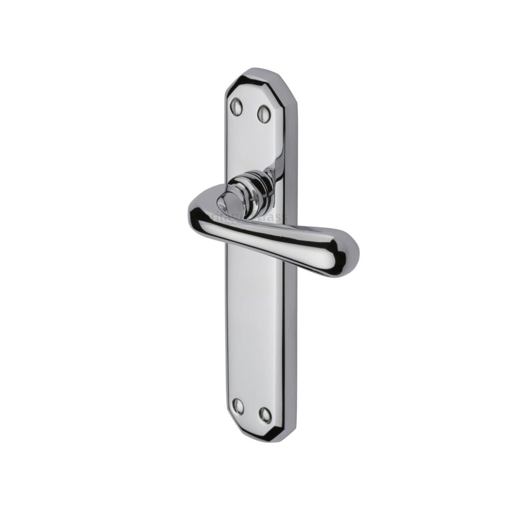 Heritage Brass Mortice Knob on Rose Aylesbury Design Polished Chrome finish 1