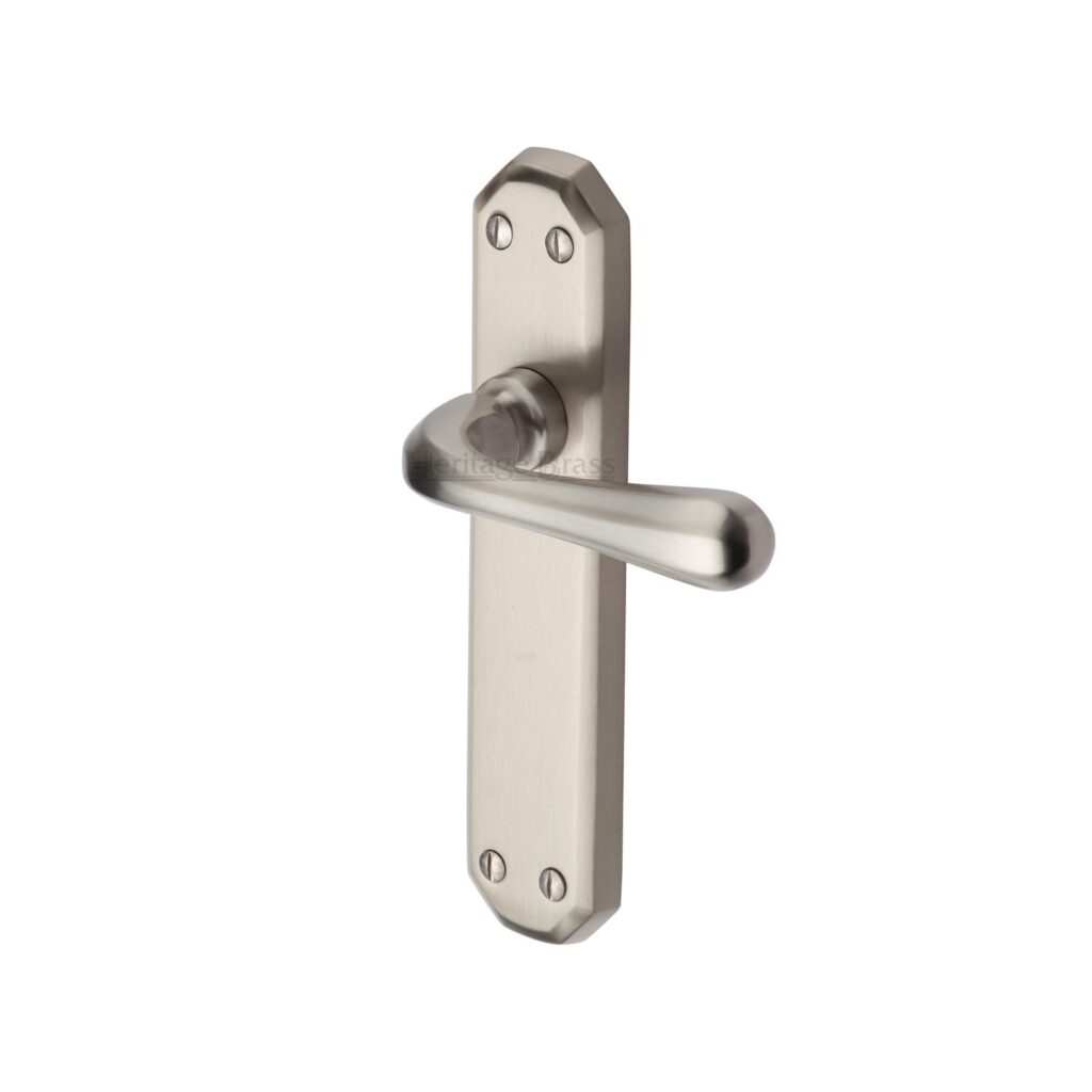 Heritage Brass Mortice Knob on Rose Aylesbury Design Satin Chrome finish 1