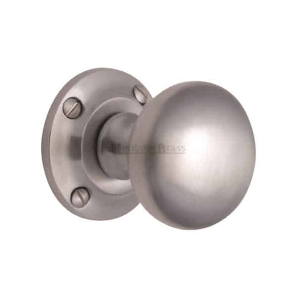 Heritage Brass Mortice Knob on Rose Whitehall Design Polished Chrome finish 1