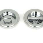 Polished Chrome 60mm Art Deco Round Pull - Privacy Set