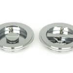 Polished Chrome 75mm Art Deco Round Pull - Privacy Set
