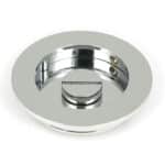Polished Chrome 75mm Plain Round Pull - Privacy Set 3