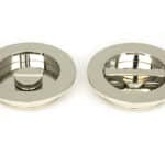 Polished Nickel 75mm Plain Round Pull - Privacy Set