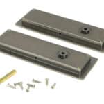 Pewter 175mm Art Deco Rectangular Pull - Privacy Set 3