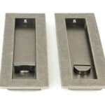 Pewter 175mm Plain Rectangular Pull - Privacy Set - Image 2
