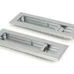 Satin Chrome 175mm Art Deco Rectangular Pull - Privacy Set