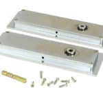 Satin Chrome 175mm Plain Rectangular Pull - Privacy Set 3