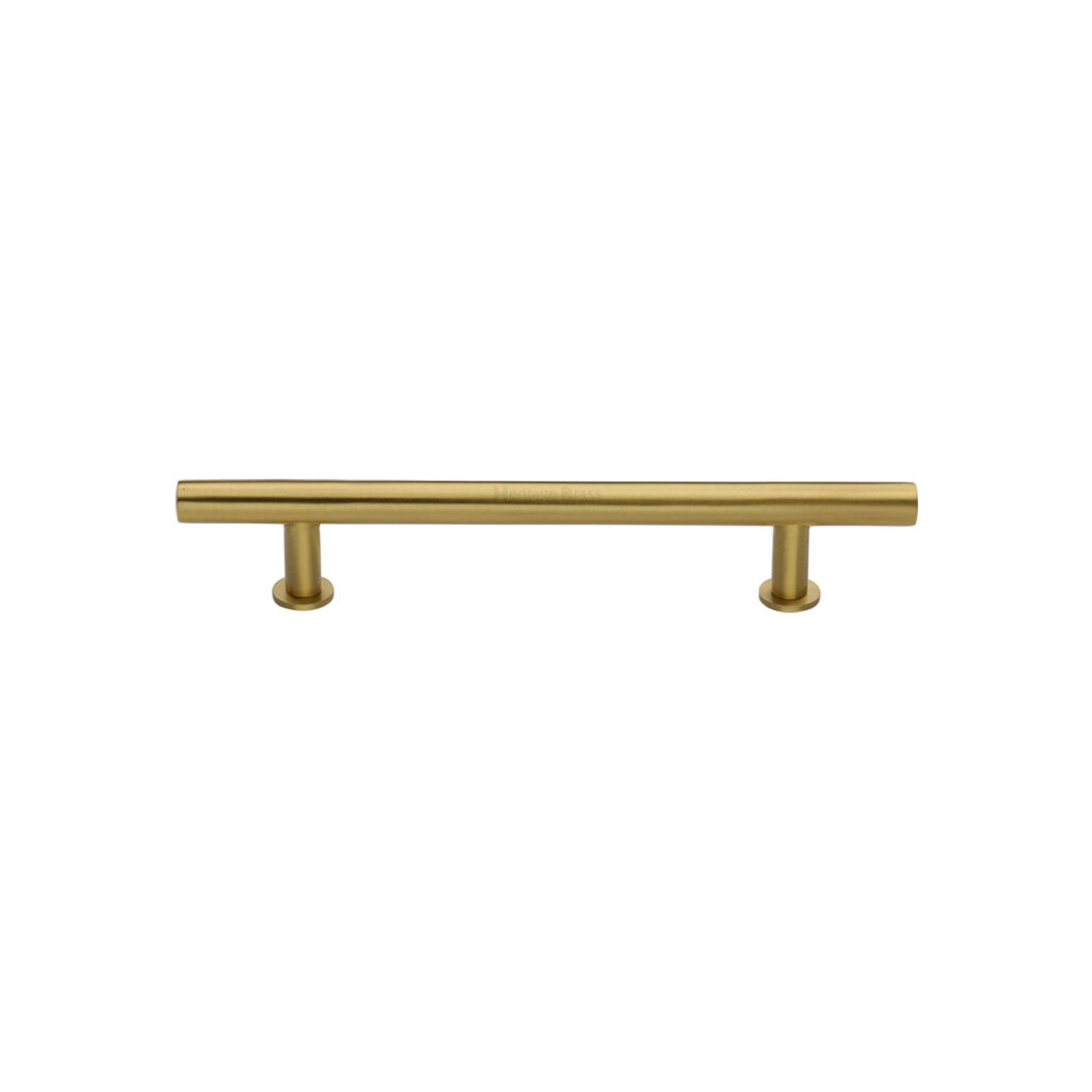 Heritage Brass Cabinet Pull T-Bar Design with 16mm Rose 128mm CTC Satin Rose Gold Finish 1