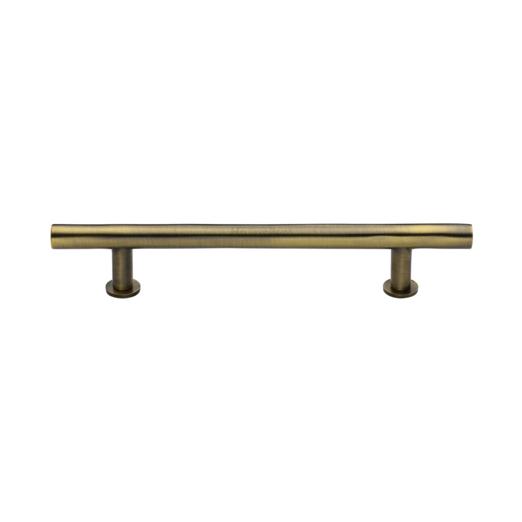 Heritage Brass Cabinet Pull T-Bar Design with 16mm Rose 203mm CTC Polished Brass Finish 1