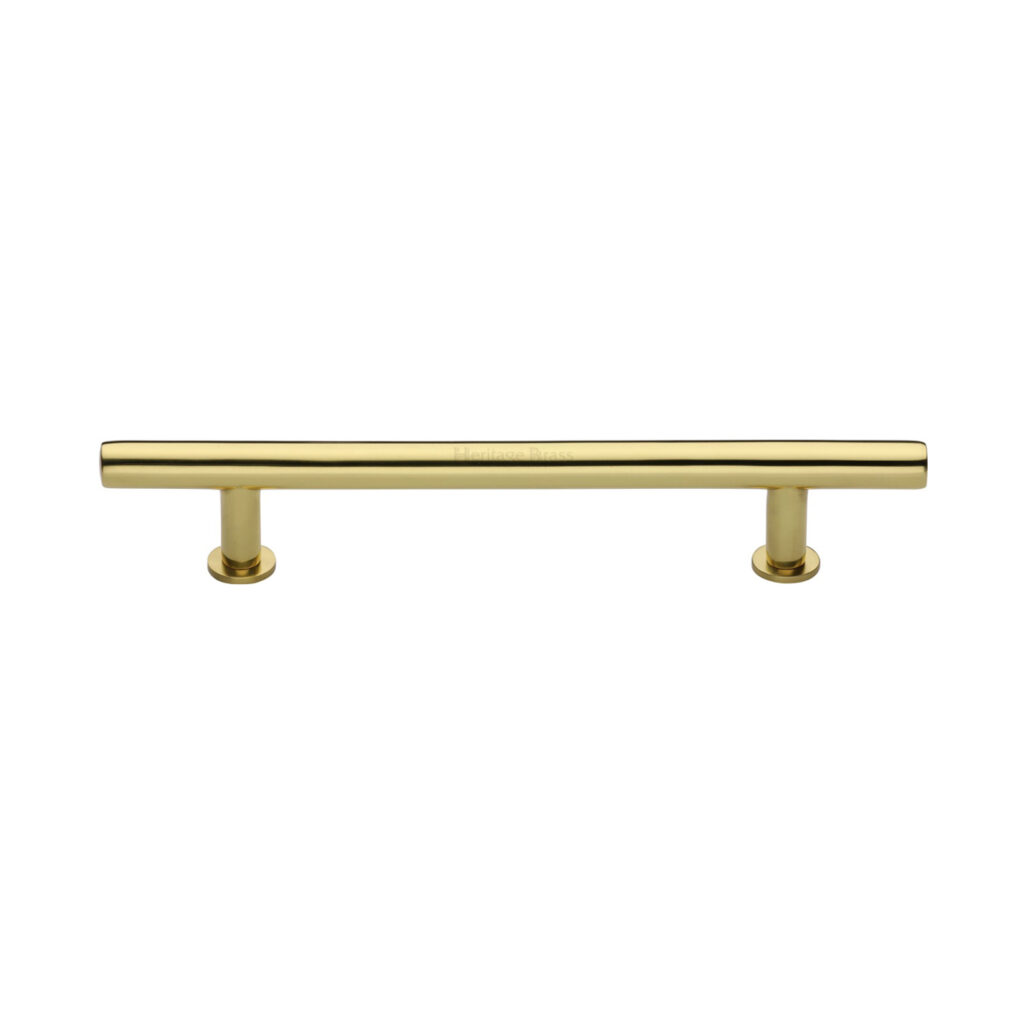 Heritage Brass Cabinet Pull T-Bar Design with 16mm Rose 203mm CTC Satin Brass Finish 1