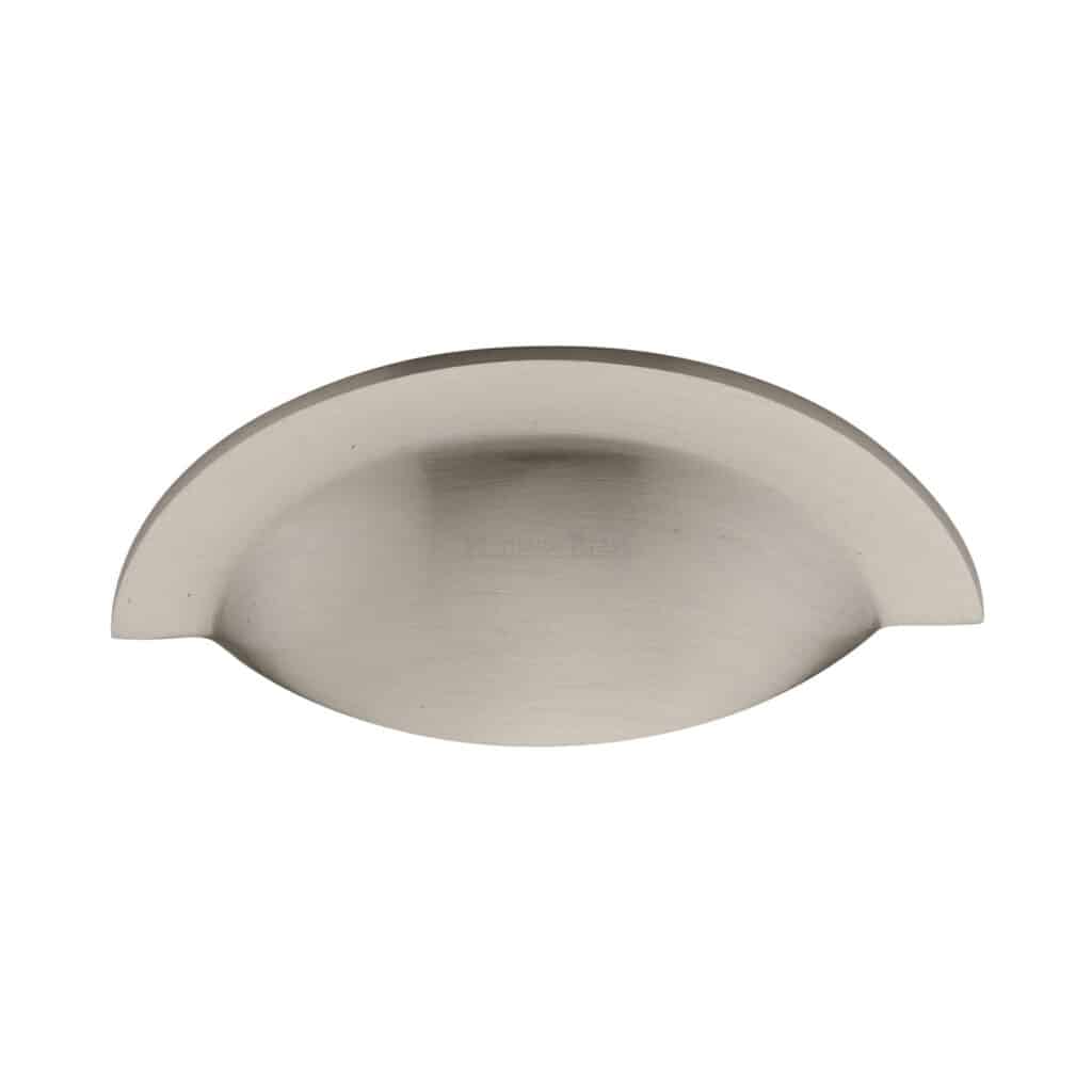 Round Reeded Flush Pull Polished Nickel finish 1