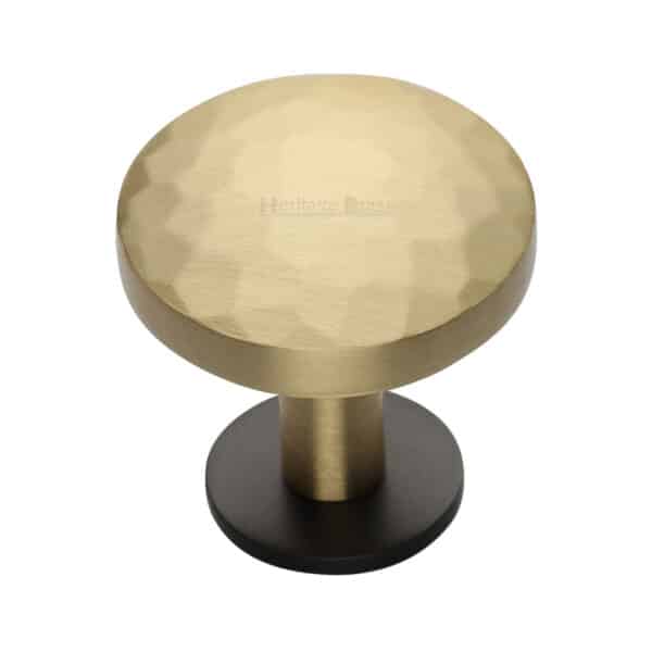 Heritage Brass Cabinet Knob Knurled Disc Design 32mm Polished Brass finish 1