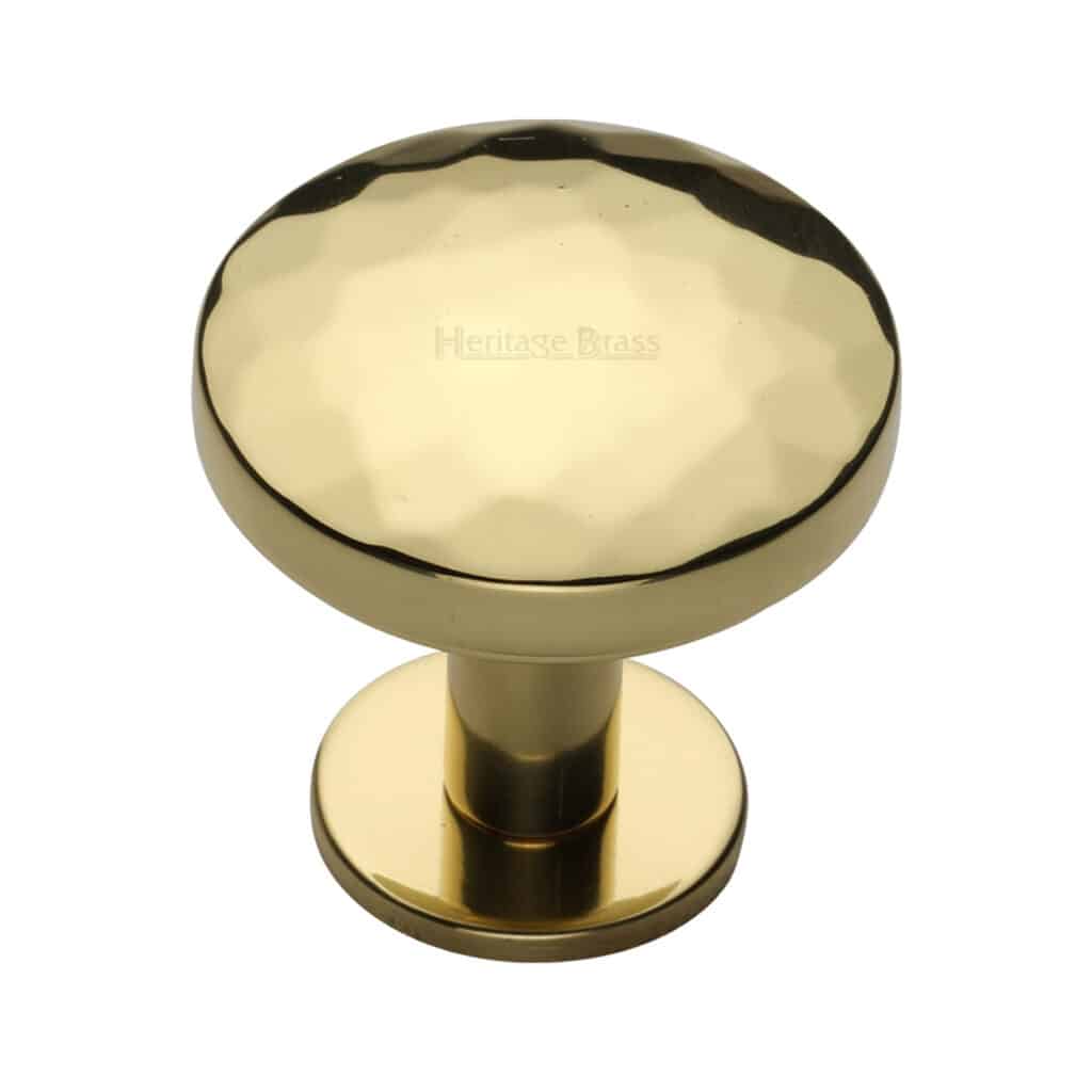 Heritage Brass Cabinet Knob Knurled Disc Design 32mm Satin Brass finish 1