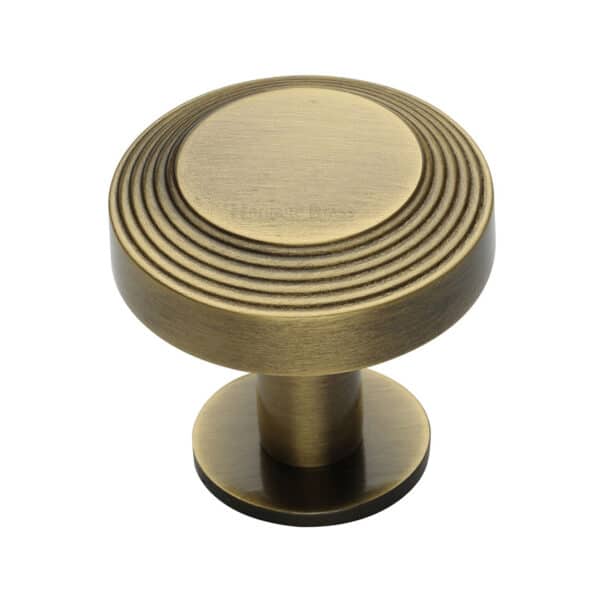 Heritage Brass Cabinet Knob Round Bead Design 32mm Antique Brass finish 1