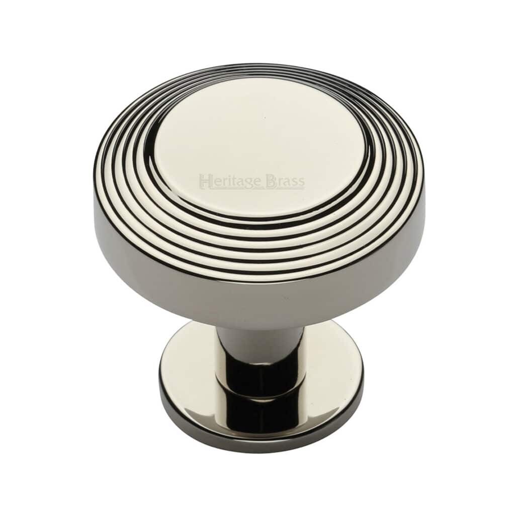 Heritage Brass Cabinet Knob Round Bead Design 32mm Polished Chrome finish 1