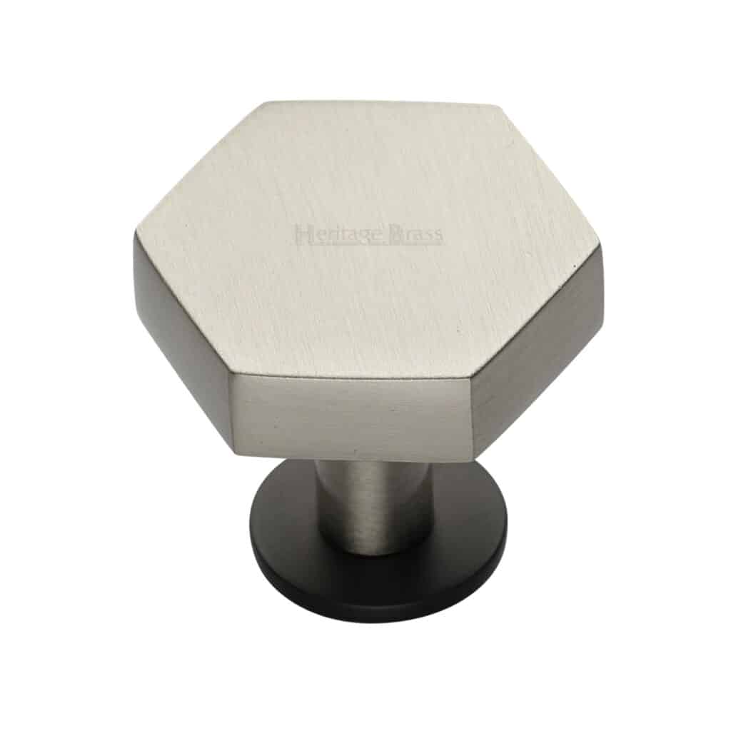 Heritage Brass Cabinet Knob Stepped T-Bar Design 45mm Satin Brass finish 1