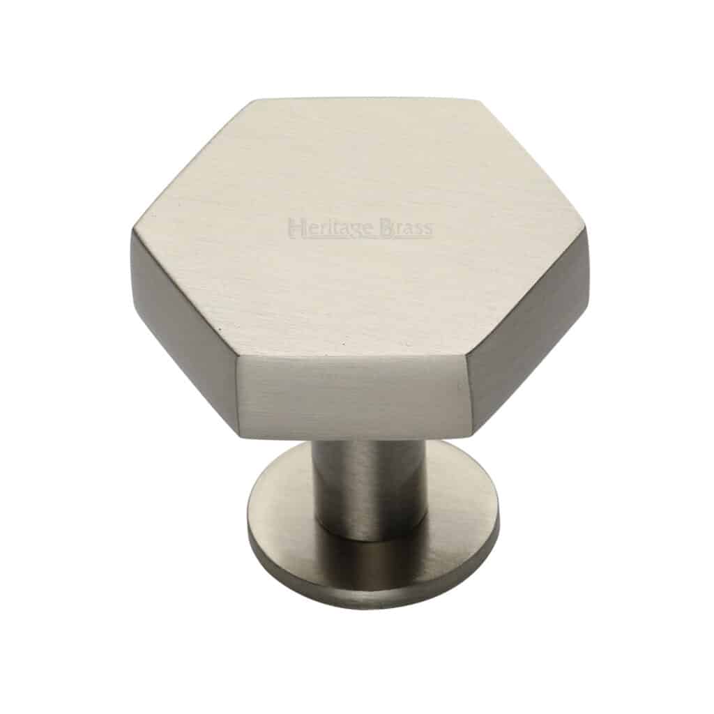 Heritage Brass Cabinet Knob Stepped T-Bar Design with Rose 45mm Polished Chrome finish 1