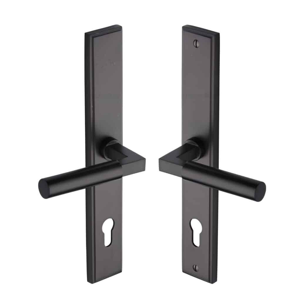 Project Hardware Door Handle for Euro Profile Plate Luca Design Satin Nickel Finish 1