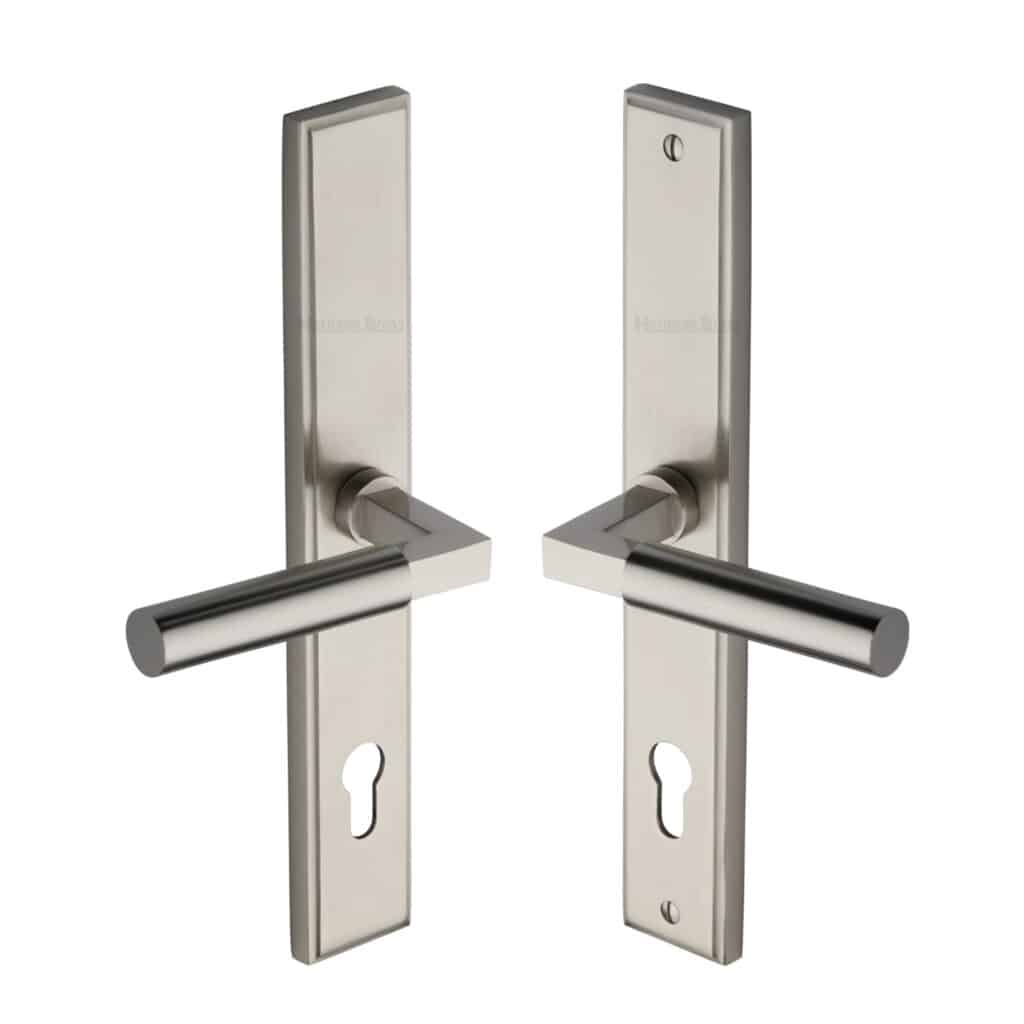 Project Hardware Door Handle Lever Lock Milton Design Satin Chrome Finish 1