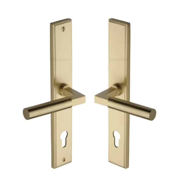 Project Hardware Door Handle Lever Latch Milton Short Design Satin Chrome Finish 1