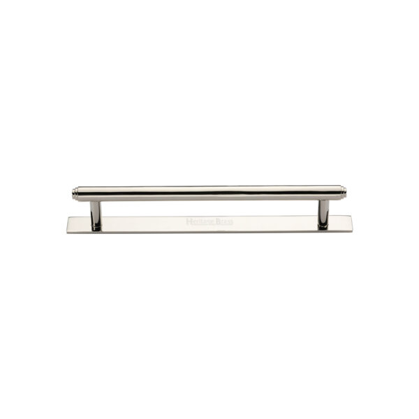 Heritage Brass Door Handle Lever Latch on Round Rose Pyramid Design Polished Chrome Finish 1