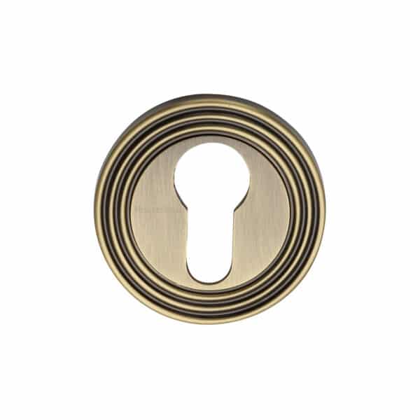 Heritage Brass Euro Profile Cylinder Escutcheon Antique Brass finish