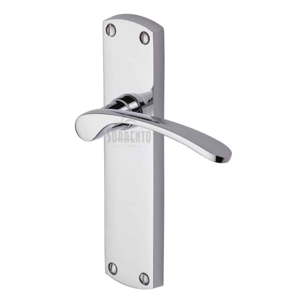 Heritage Brass Door Handle Lever Latch on Square Rose Amazon Square Design Polished Chrome Finish 1