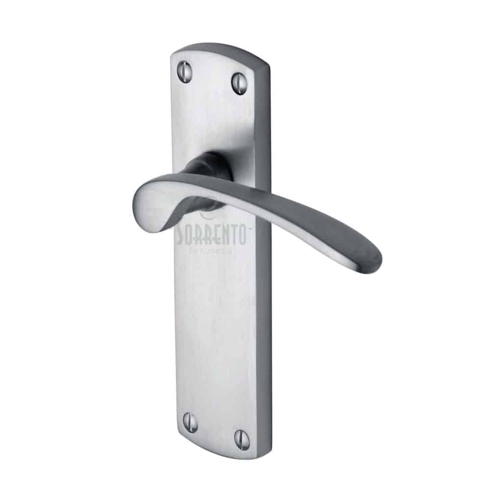 Heritage Brass Door Handle Lever Latch on Square Rose Amazon Square Design Satin Nickel Finish 1