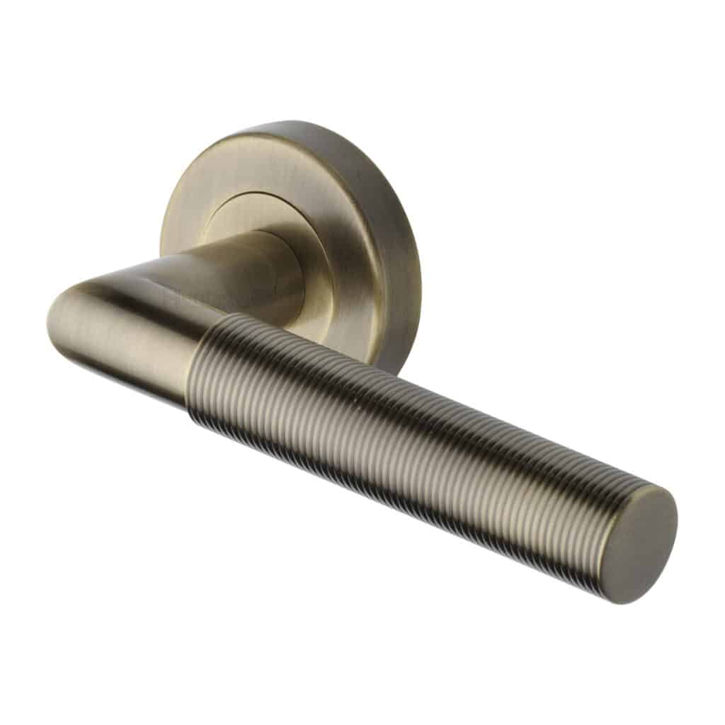 Heritage Brass Door Handle for Euro Profile Plate Sophia Design Polished Chrome Finish 1