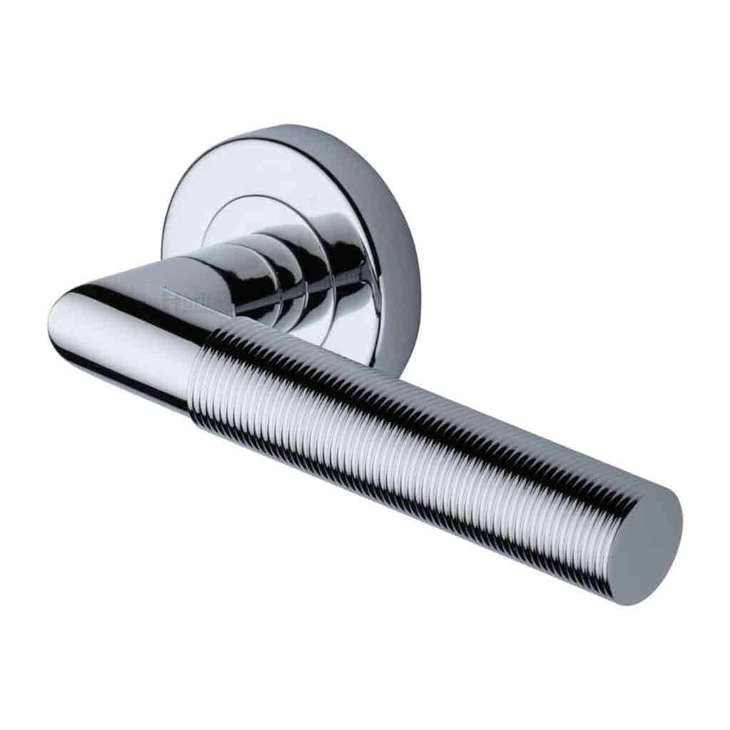 Heritage Brass Door Handle for Euro Profile Plate Sophia Design Satin Nickel Finish 1