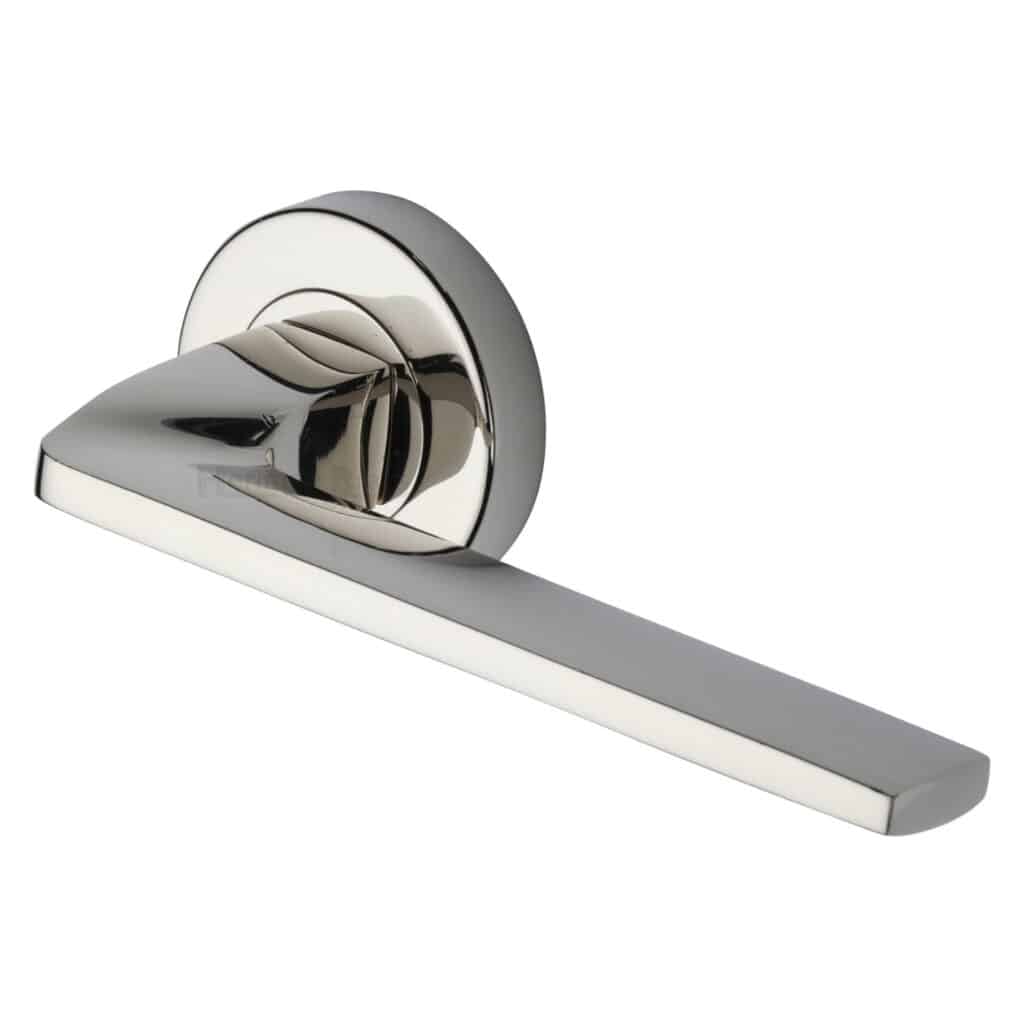 Heritage Brass Cabinet Pull Step Design with 16mm Rose 96mm CTC Satin Nickel finish 1