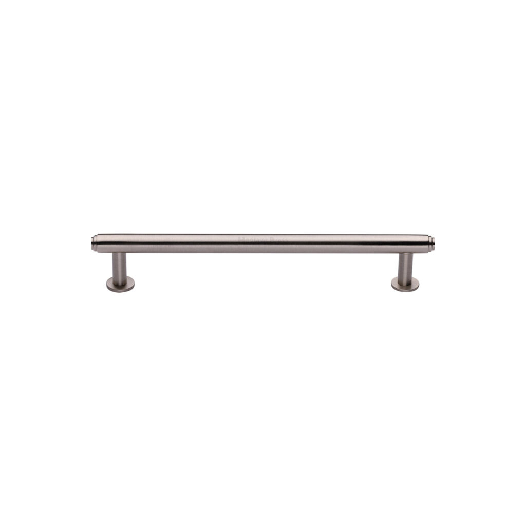 Heritage Brass Door Handle for Bathroom Gloucester Design Satin Nickel Finish 1