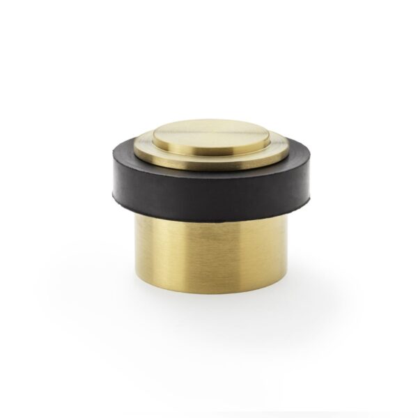 Alexander & Wilks - Quantock Cupboard Knob on Square Backplate - Satin Brass PVD - 34mm 1