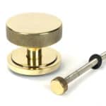 Aged Brass Brompton Centre Door Knob (Art Deco) 2