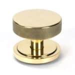 Aged Brass Brompton Centre Door Knob (Art Deco) 1
