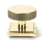 Aged Brass Brompton Centre Door Knob (Square) 1