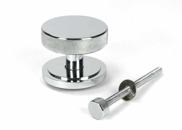 Polished Chrome Brompton Centre Door Knob (Art Deco) 2