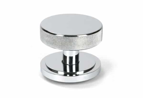 Polished Chrome Brompton Centre Door Knob (Art Deco) 1